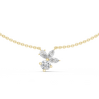 1Multi Shape Diamond Cluster Pendant Necklace