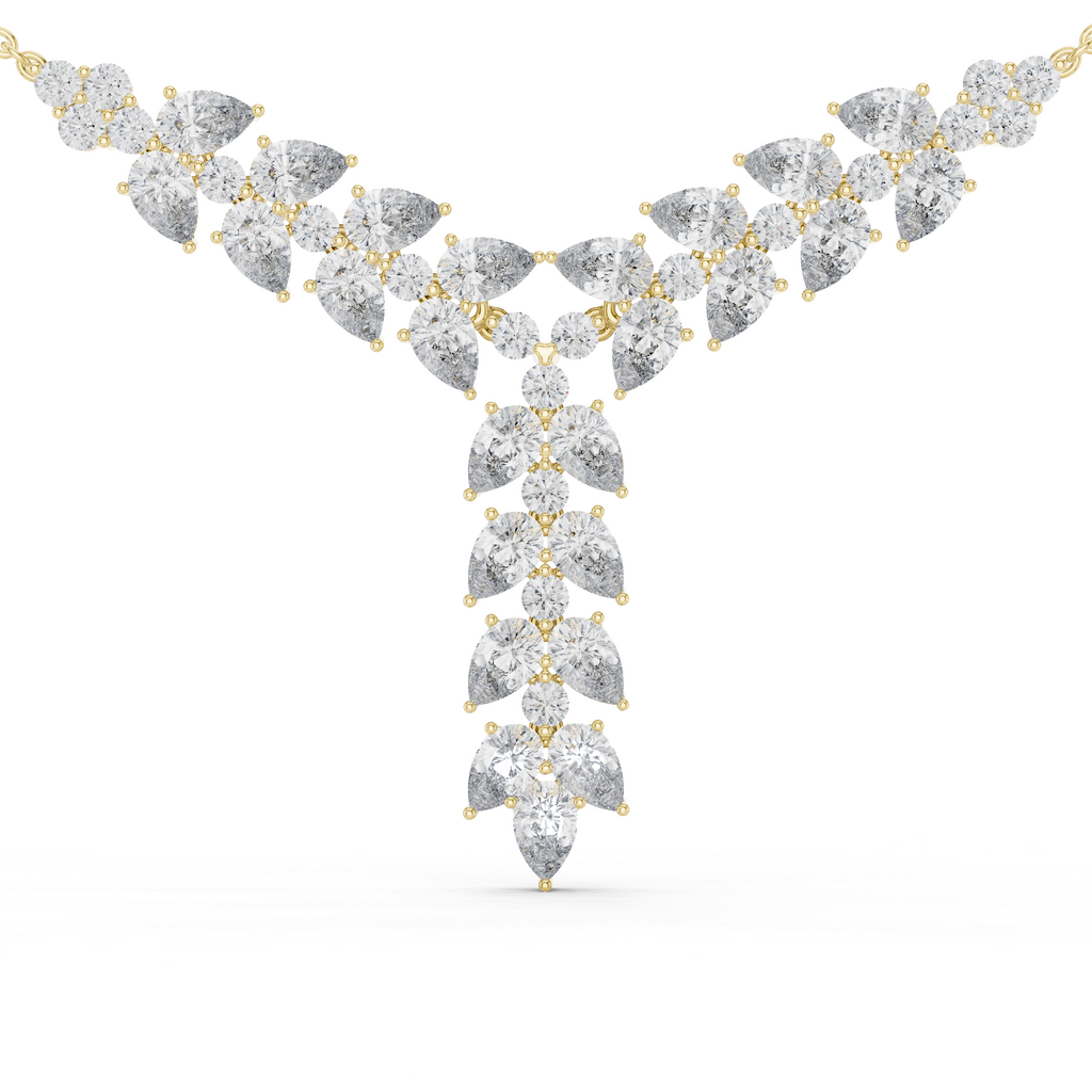 1Pear Diamond V Drop Statement Necklace