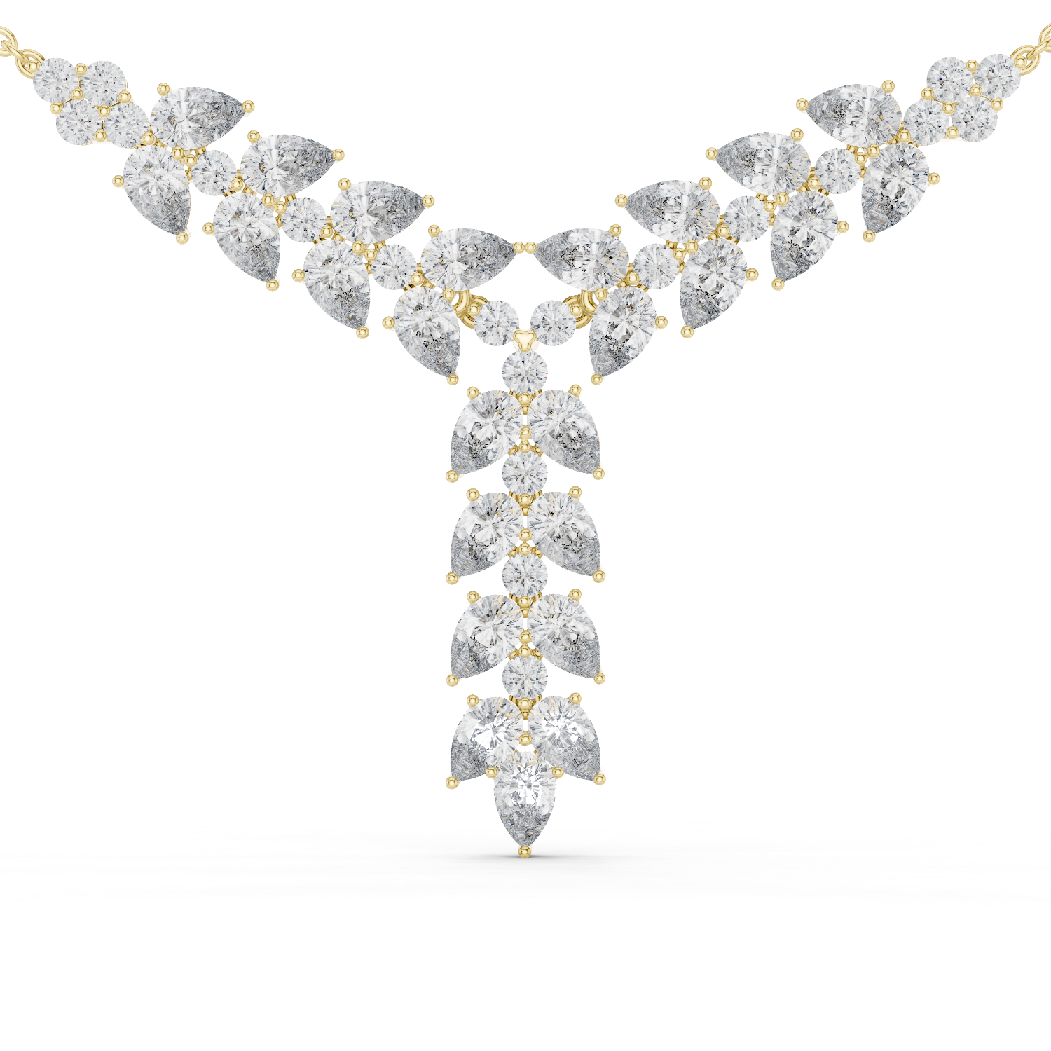 1Pear Diamond V Drop Statement Necklace