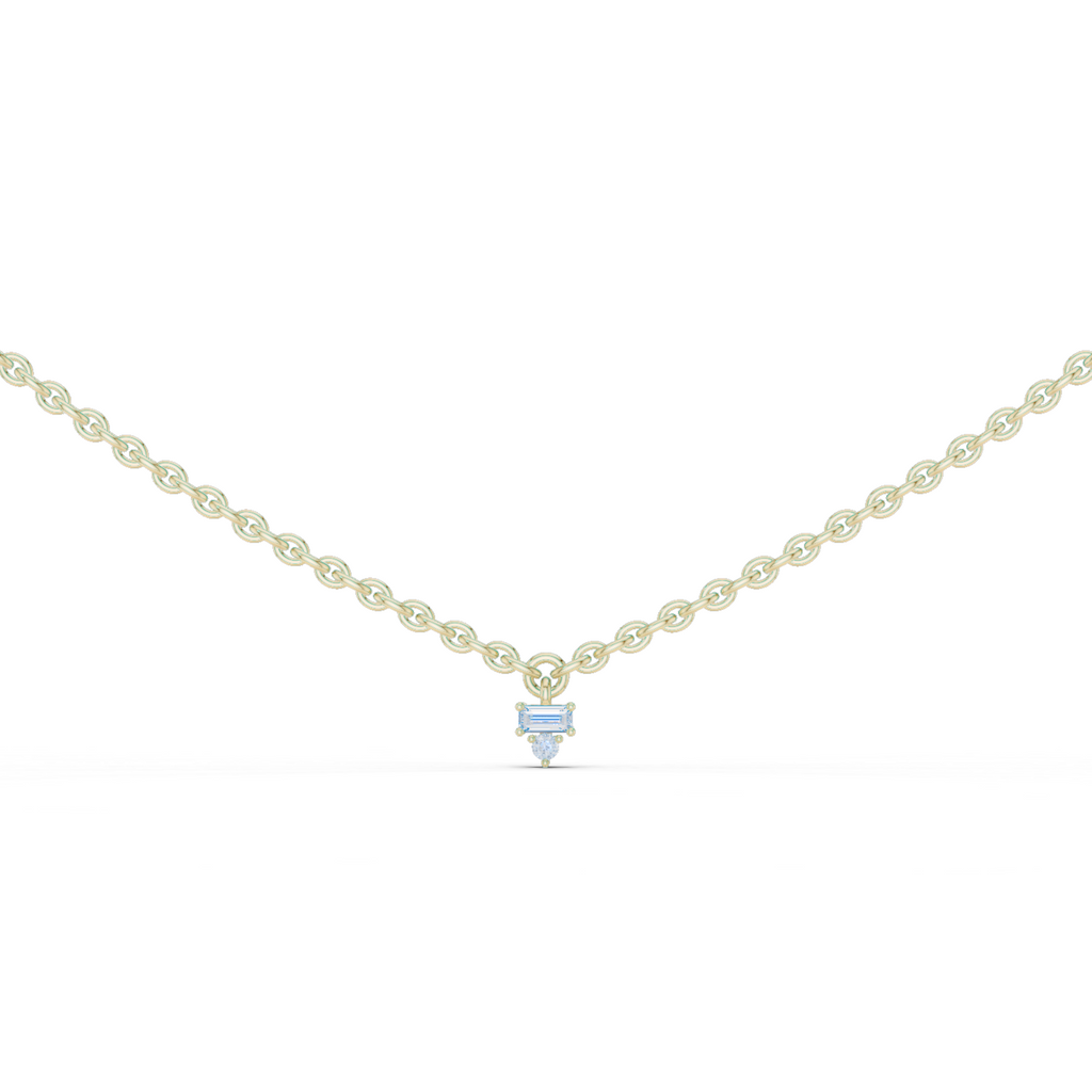 1Minimal Diamond Drop Pendant Necklace
