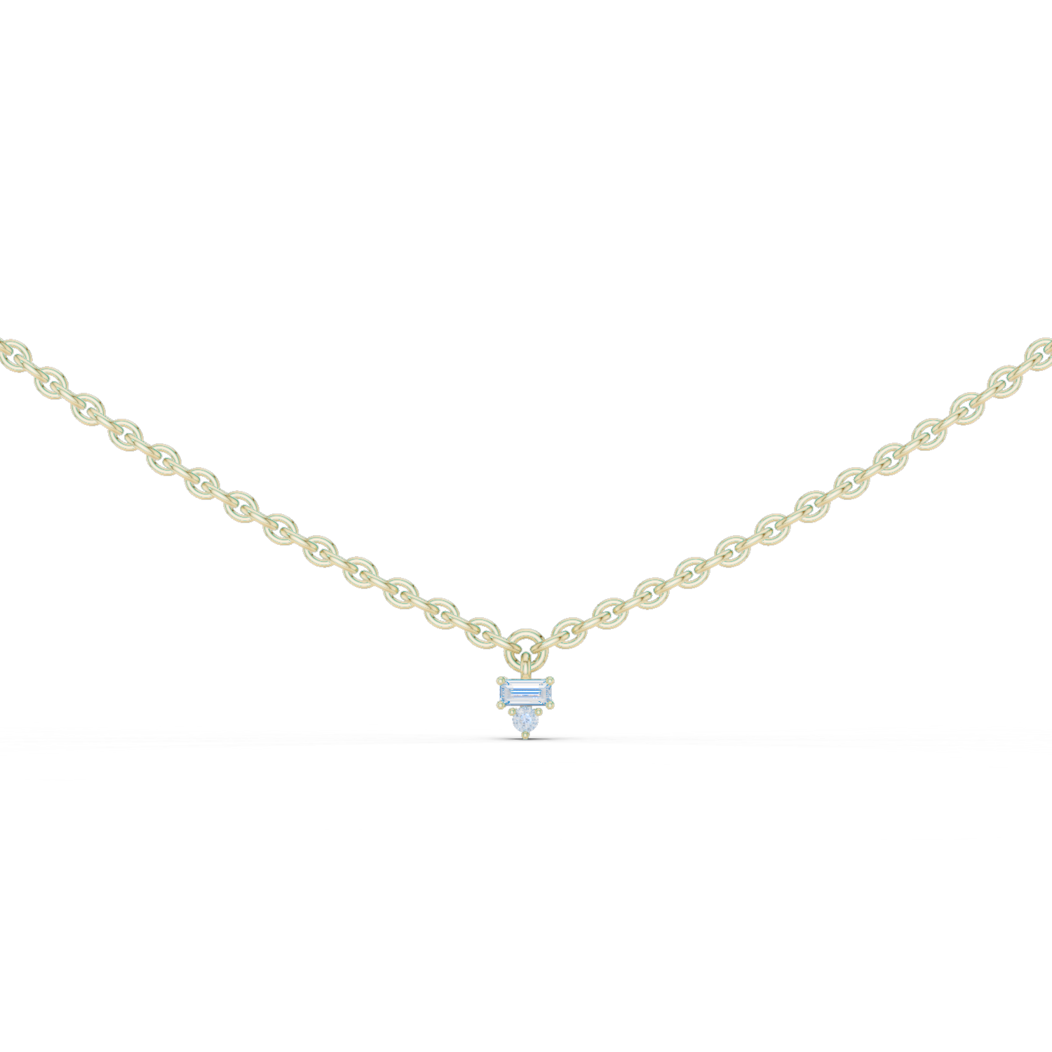 1Minimal Diamond Drop Pendant Necklace