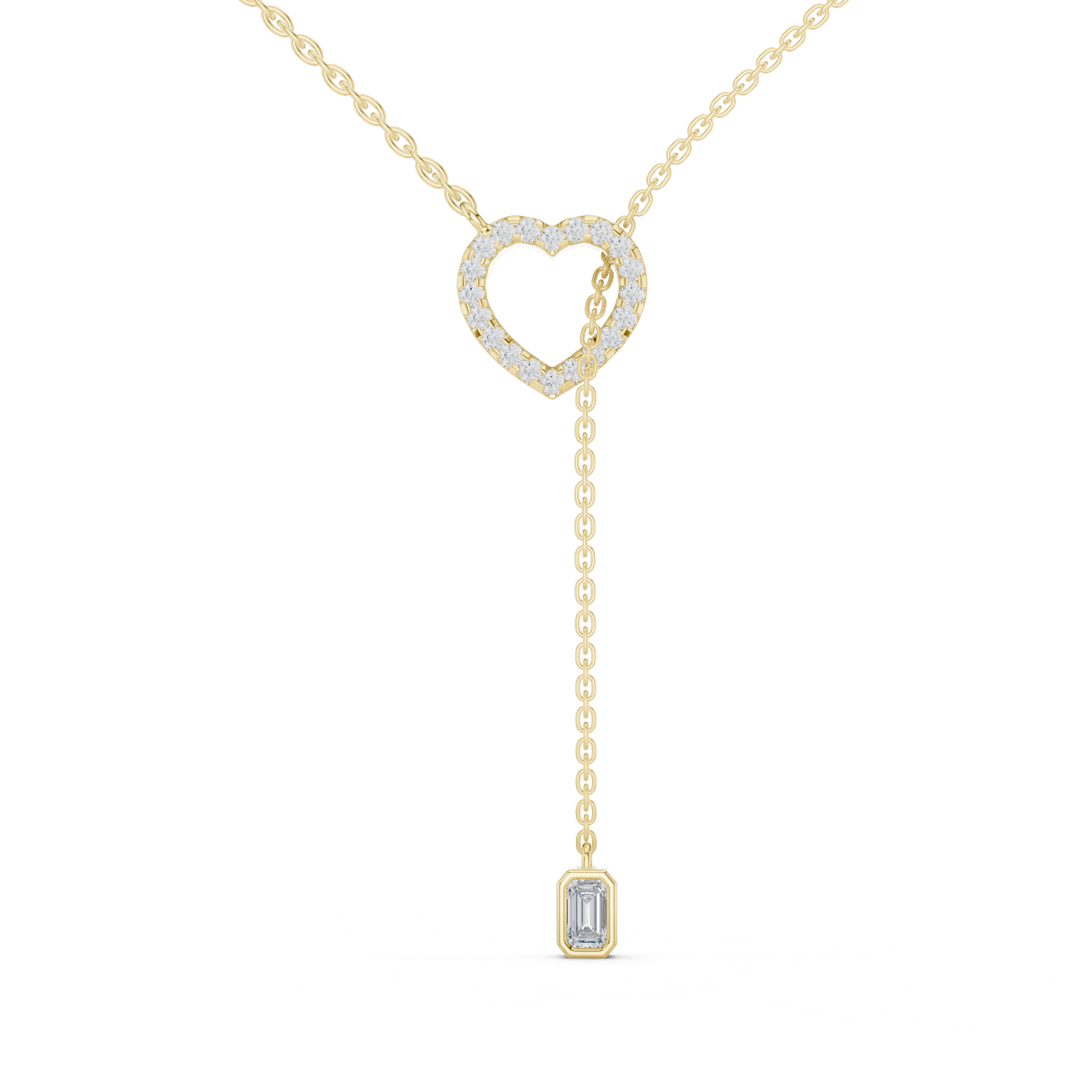 1Blue Heart Drop Y Necklace
