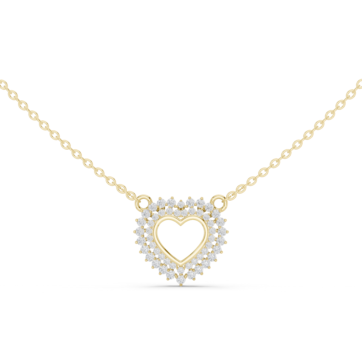 1Diamond Heart Halo Pendant Necklace