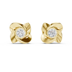 Round Diamond Swirl Knot Stud Earrings