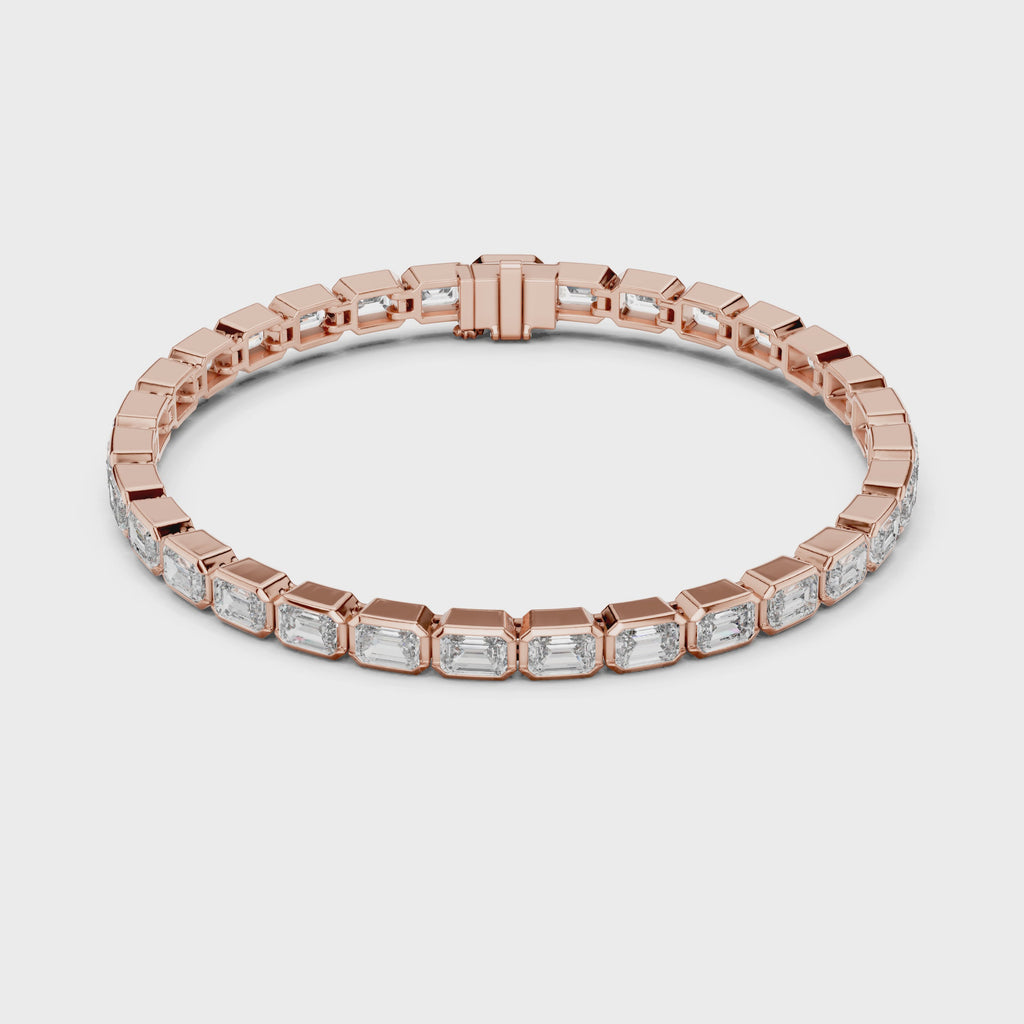 Emerald Cut Diamonds Tennis Bracelet