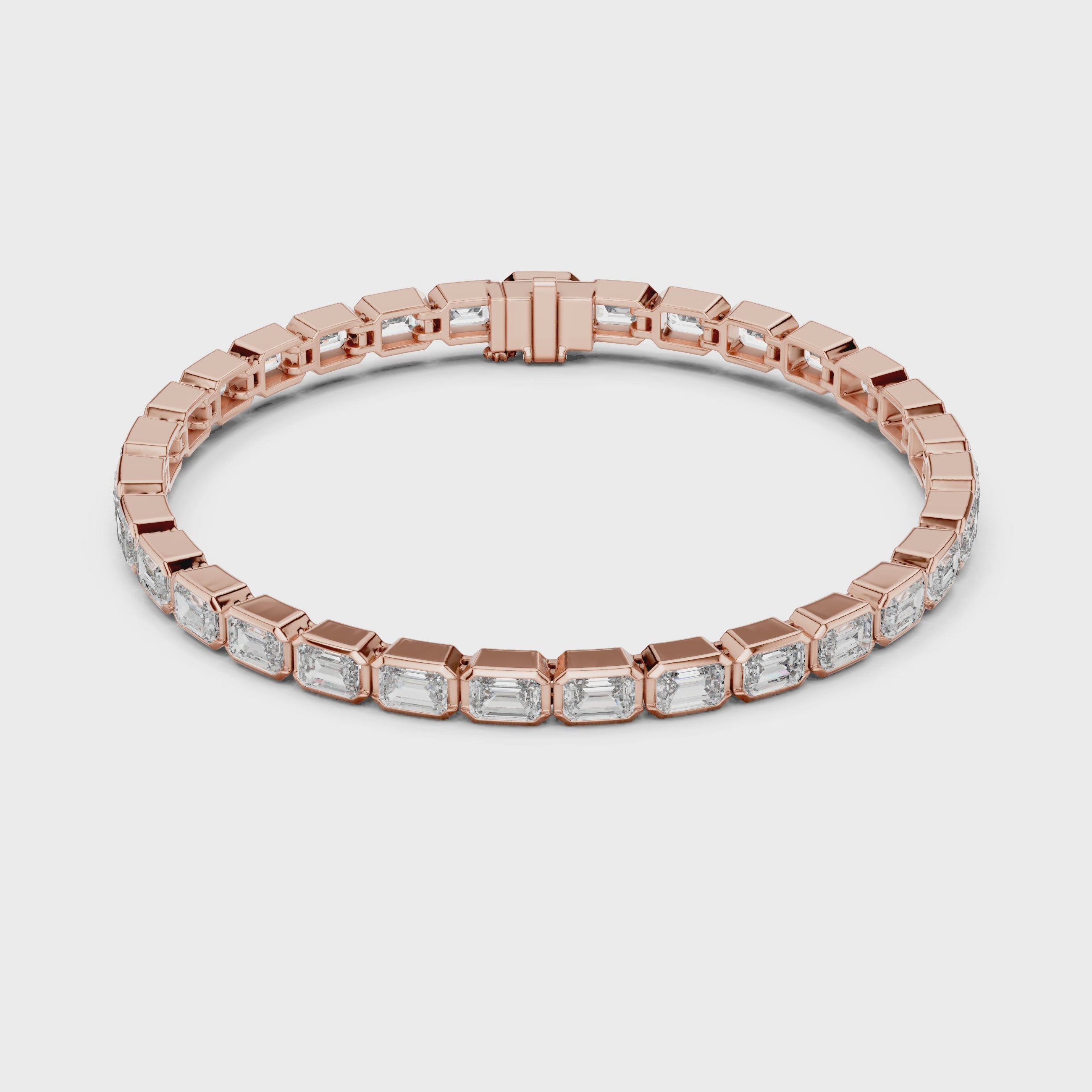 Emerald Cut Diamonds Tennis Bracelet