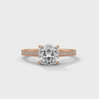 Cushion Cut Diamond Pavé Engagement Ring