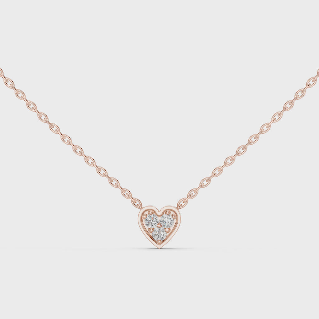 1Heart Shape Diamond Cluster Pendant Necklace