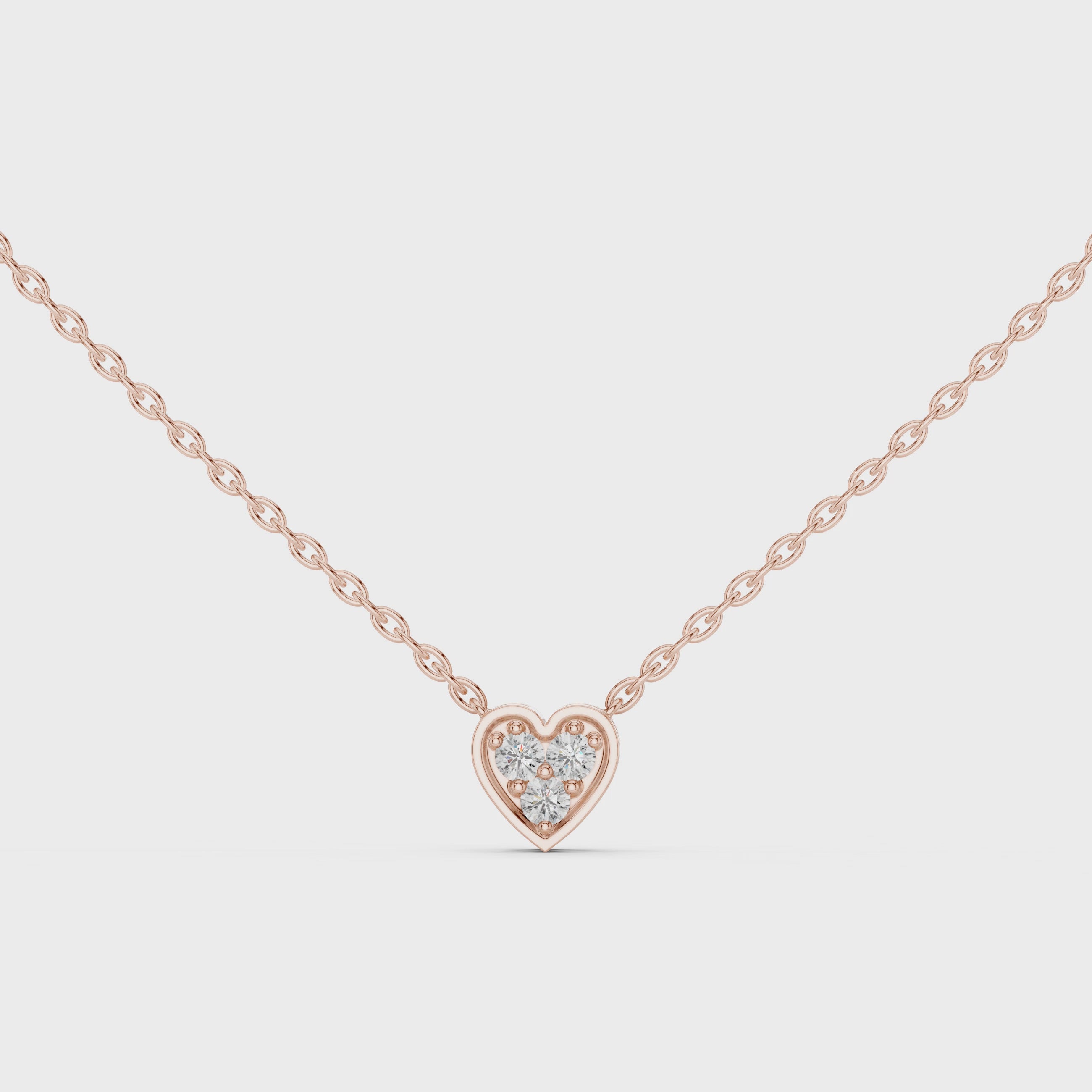 1Heart Shape Diamond Cluster Pendant Necklace