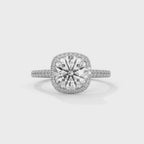 Round Diamond Halo Pavé Engagement Ring
