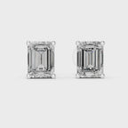 1Emerald Cut Diamond Stud Earrings