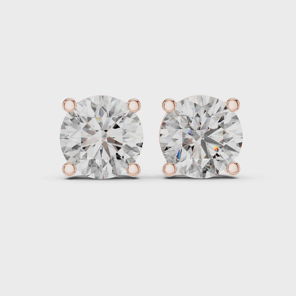 Classic Round Diamond Stud Earrings