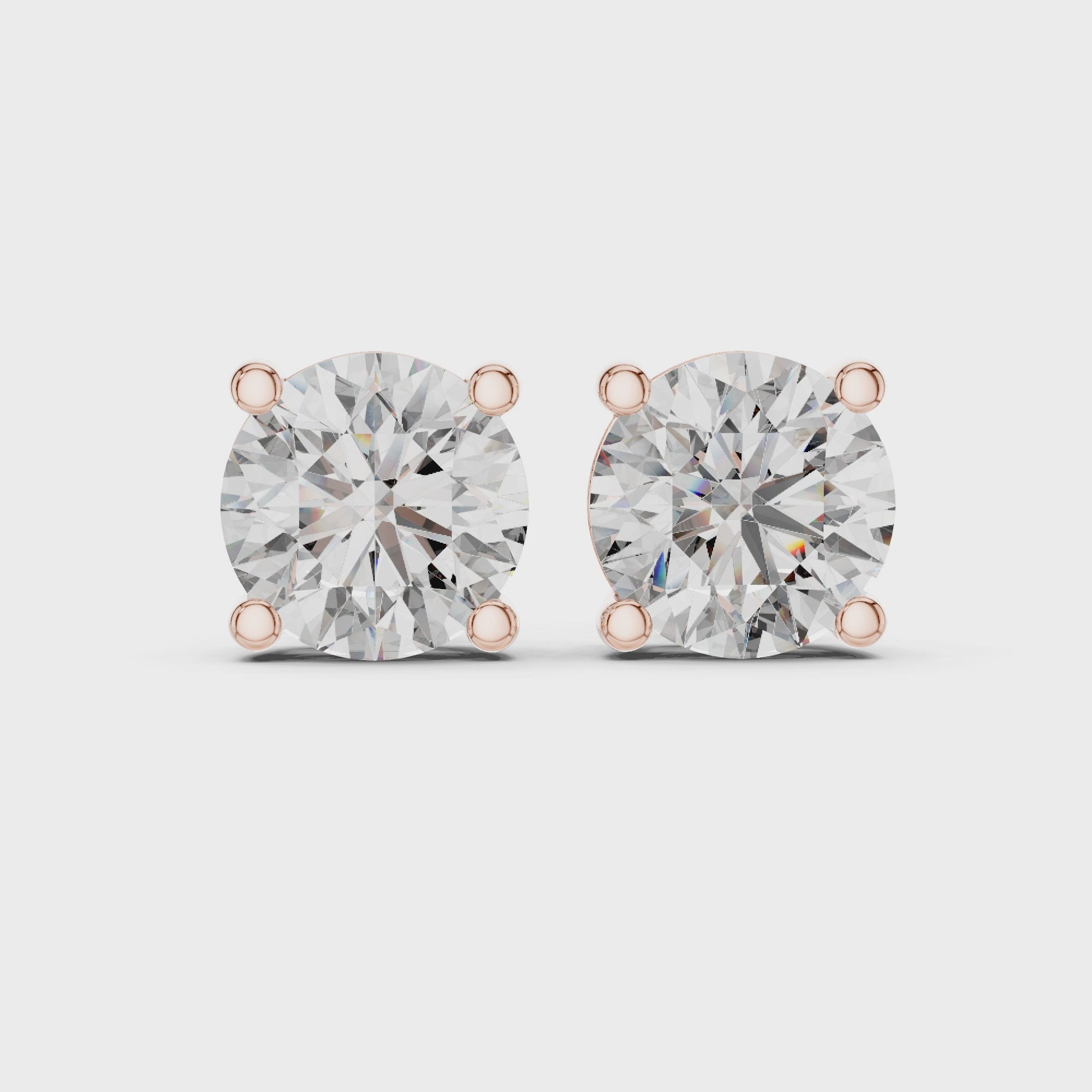 1Classic Round Diamond Stud Earrings