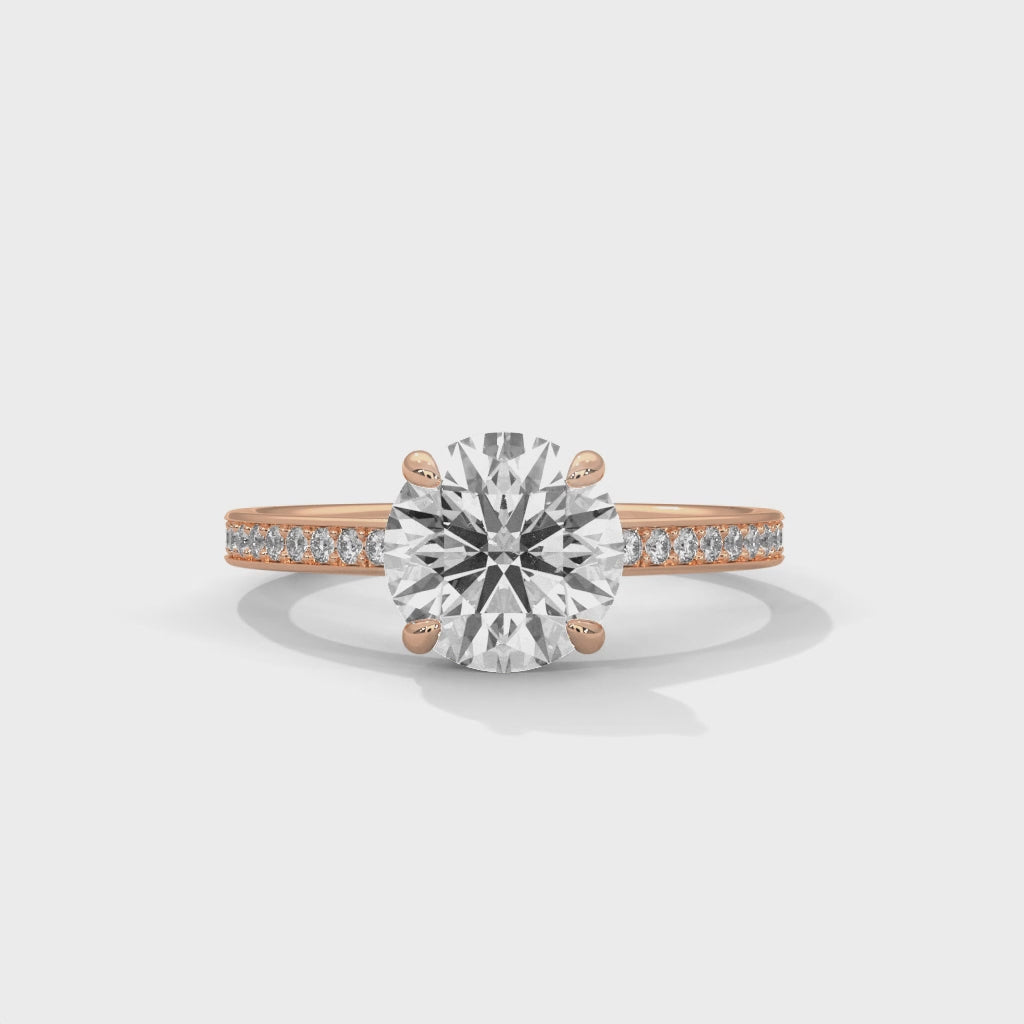 Round Diamond Pavé Engagement Ring