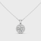 1Round Diamond Halo Pendant