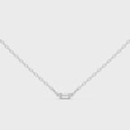 1Baguette Diamond Minimal Bar Pendant
