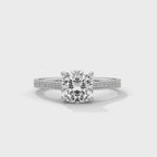 Cushion Cut Diamond Pavé Engagement Ring