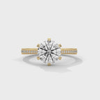 Round Diamond Solitaire Pavé Engagement Ring