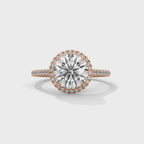 Round Diamond Halo Engagement Ring