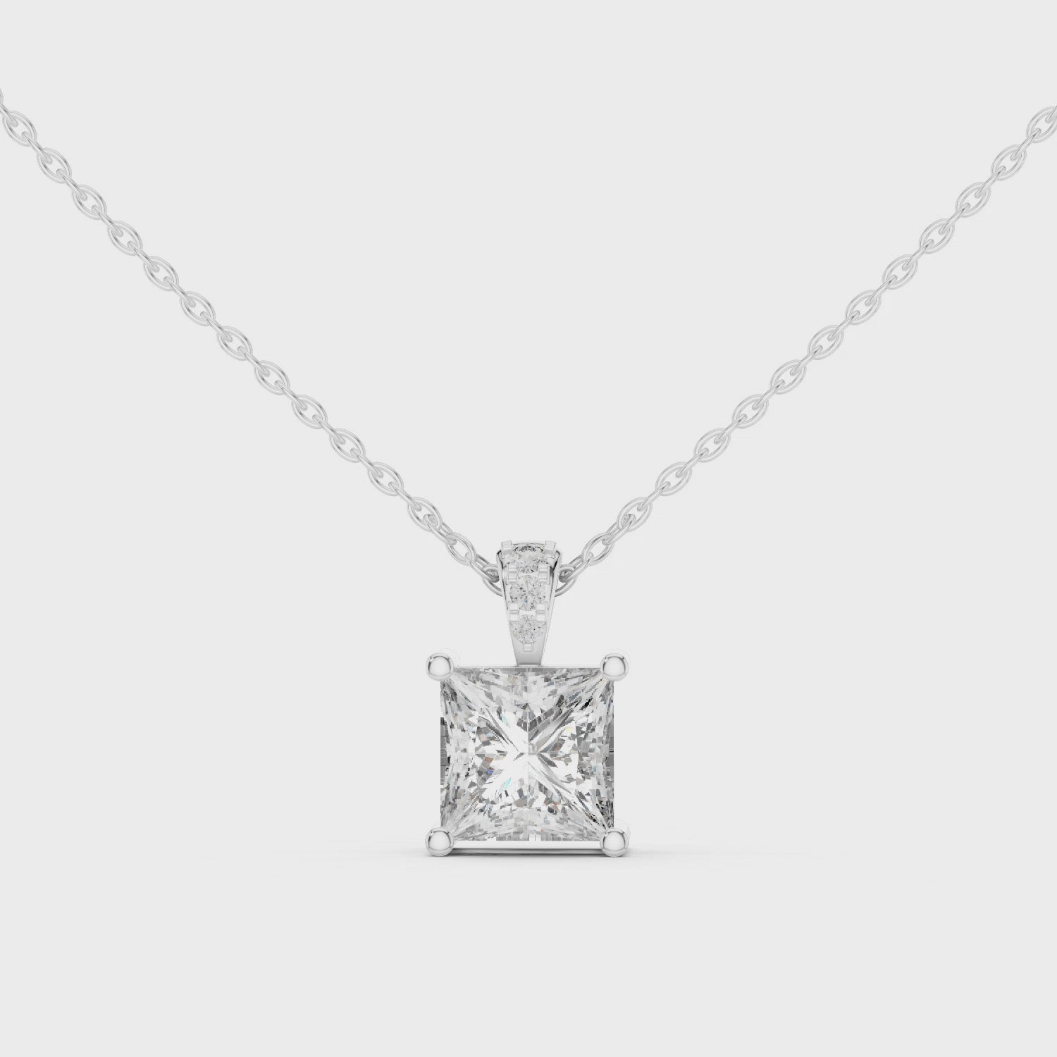 Princess Cut Diamond Solitaire Pendant