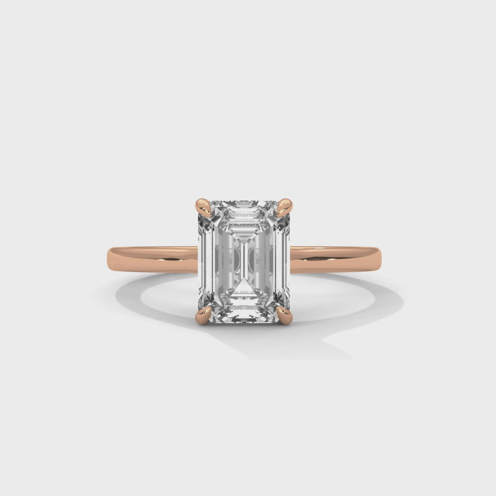Emerald Cut Diamond Solitaire Ring