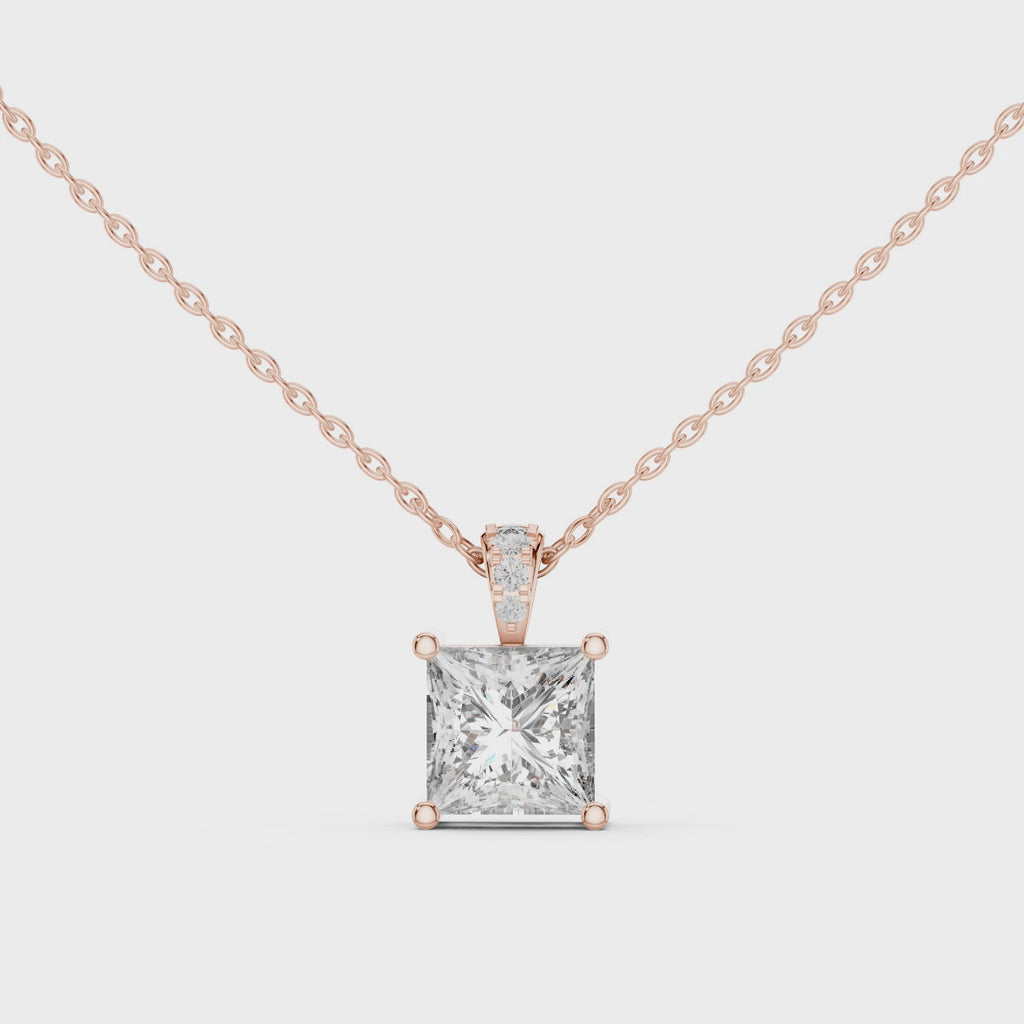 1Princess Cut Diamond Solitaire Pendant