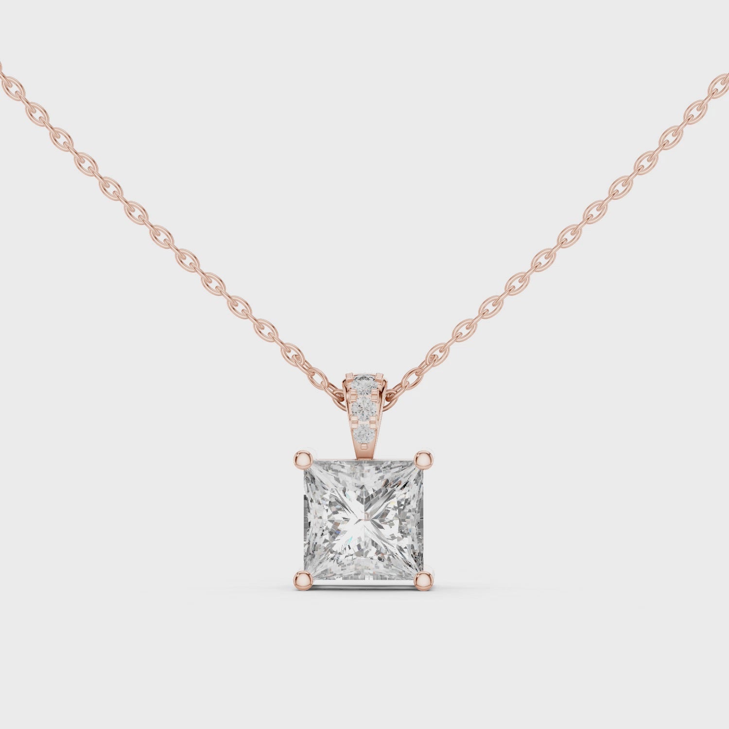 1Princess Cut Diamond Solitaire Pendant