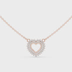 1Diamond Heart Halo Pendant Necklace