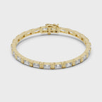 Emerald Cut Diamond Link Tennis Bracelet