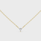 1Triangle Diamond Solitaire Pendant Necklace