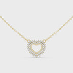 1Diamond Heart Halo Pendant Necklace
