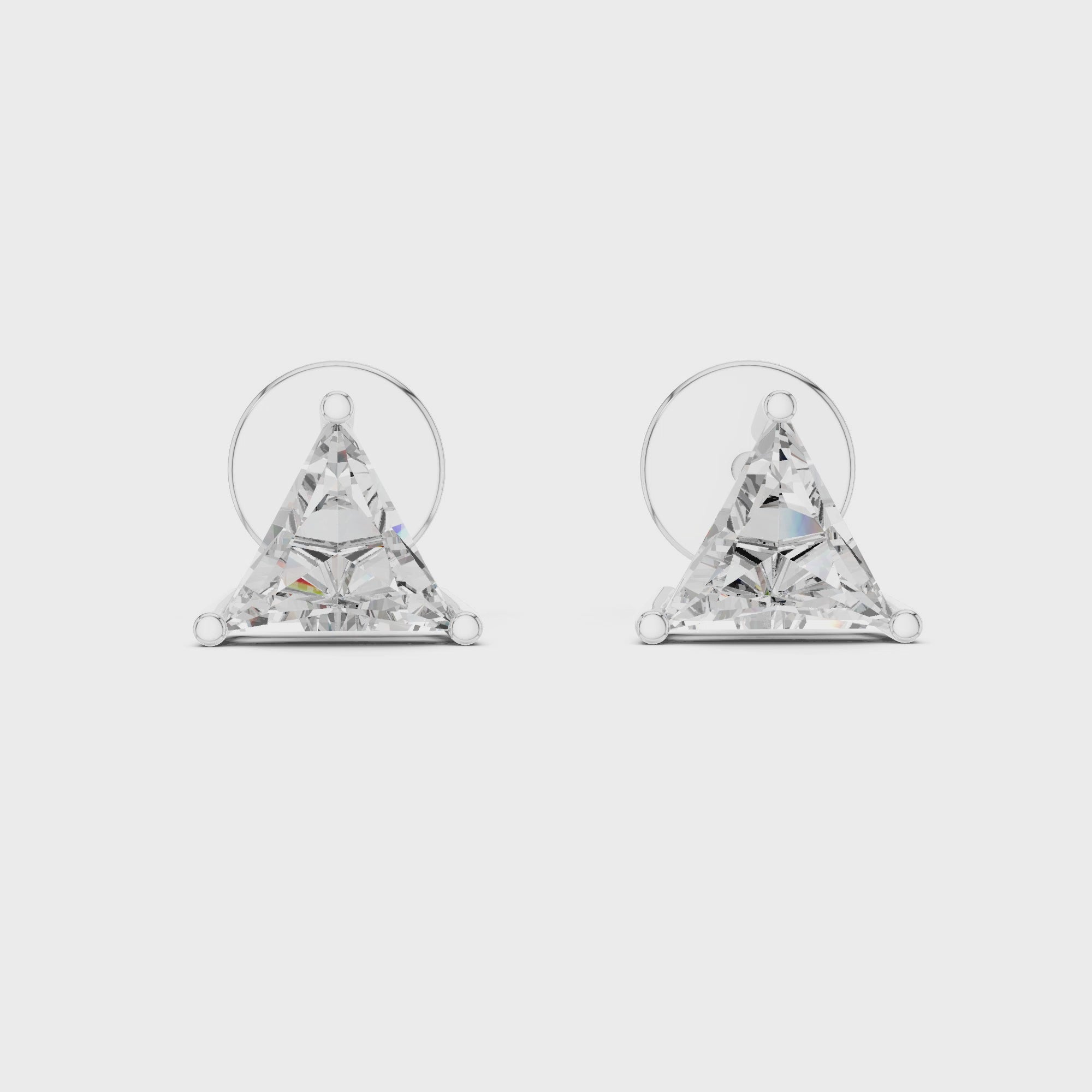 Triangle Diamond Stud Earrings