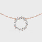 1Multi Shape Diamond Circle Pendant Necklace