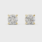 Round Diamond Four Prong Stud Earrings