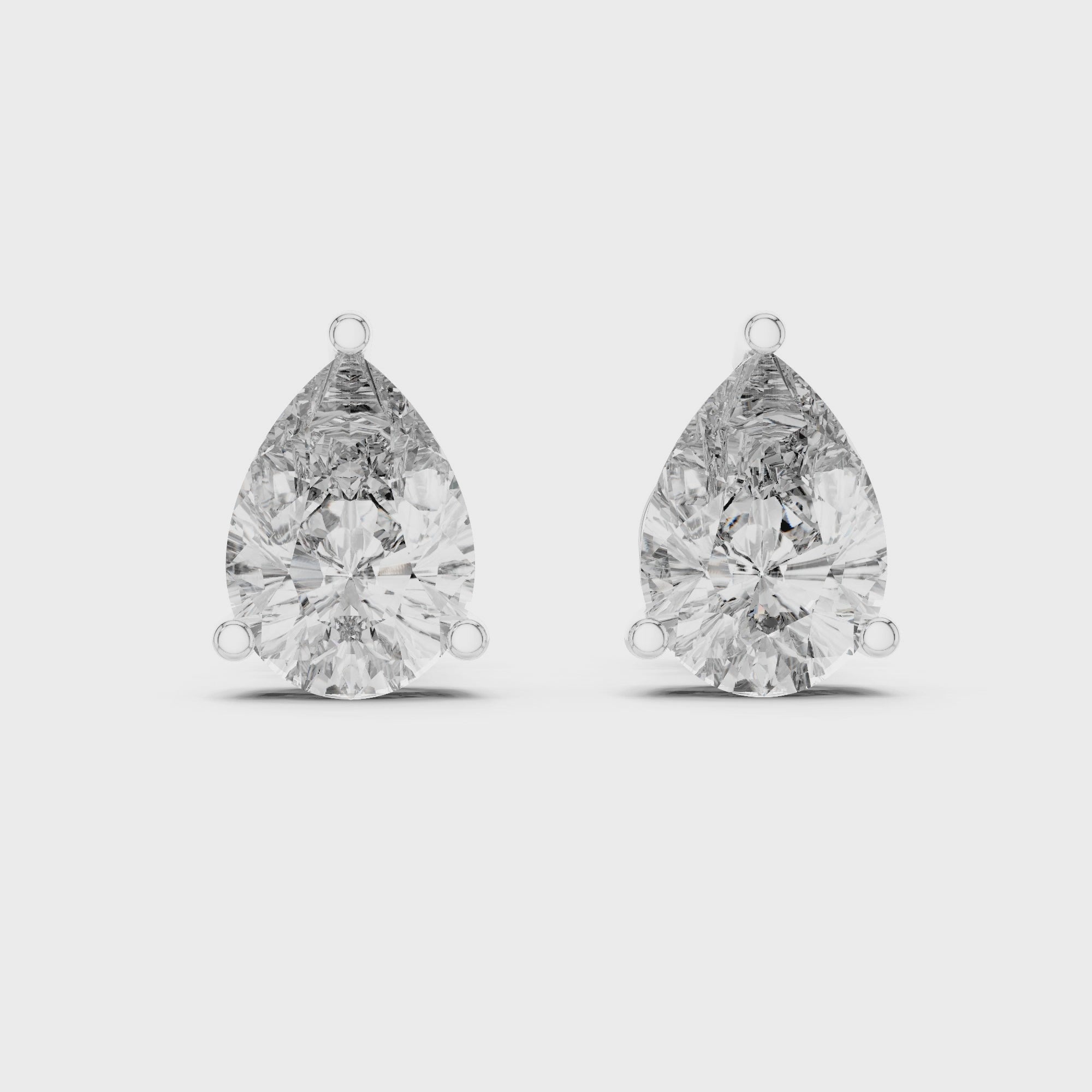 Pear Shape Diamond Stud Earrings