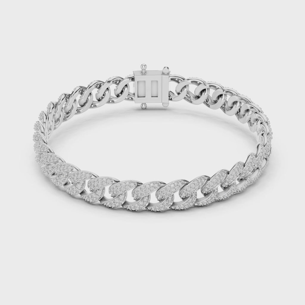 Iced Out Cuban Link Diamond Bracelet