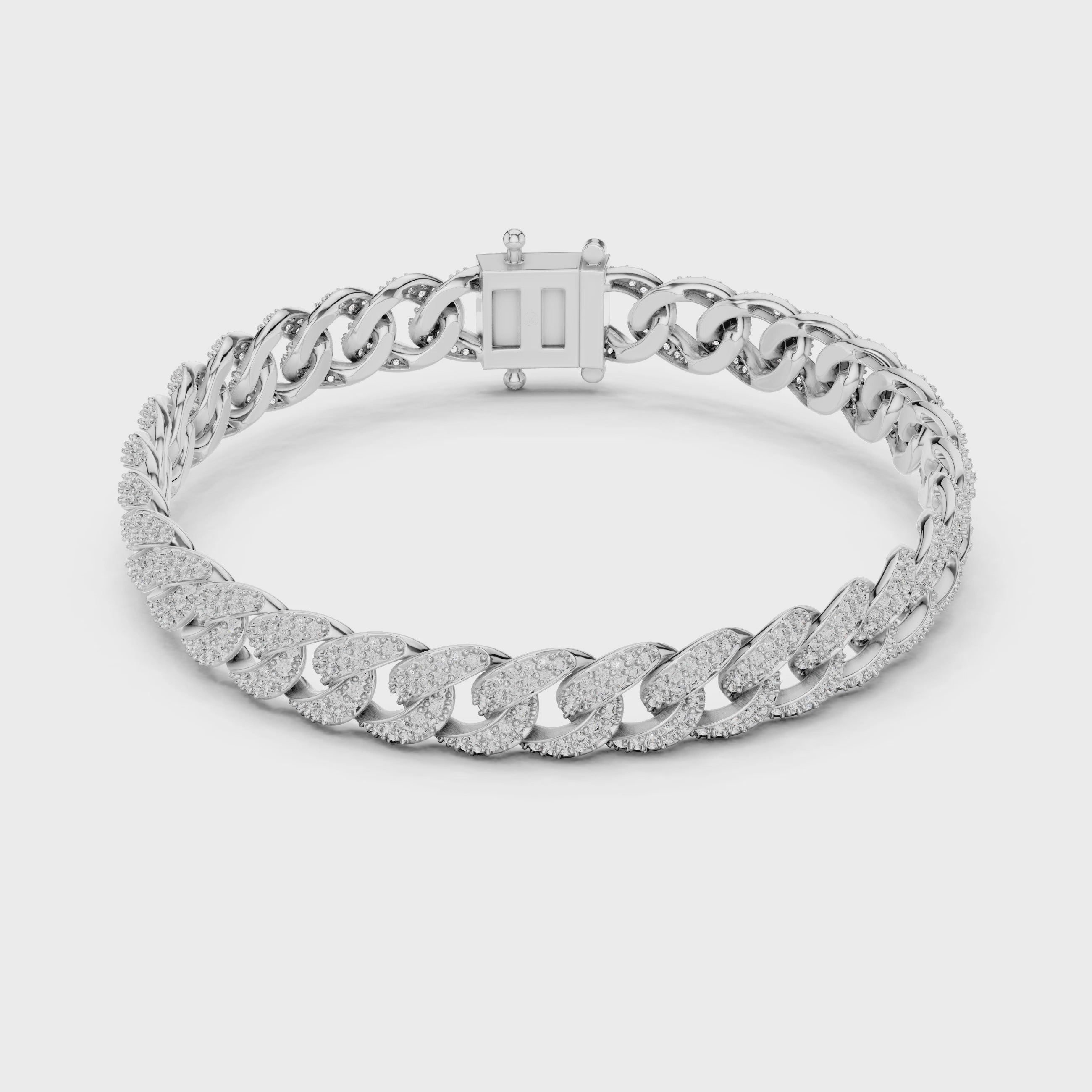 Iced Out Cuban Link Diamond Bracelet