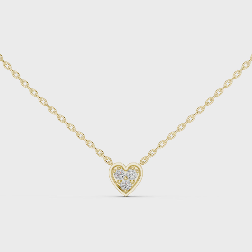 1Heart Shape Diamond Cluster Pendant Necklace