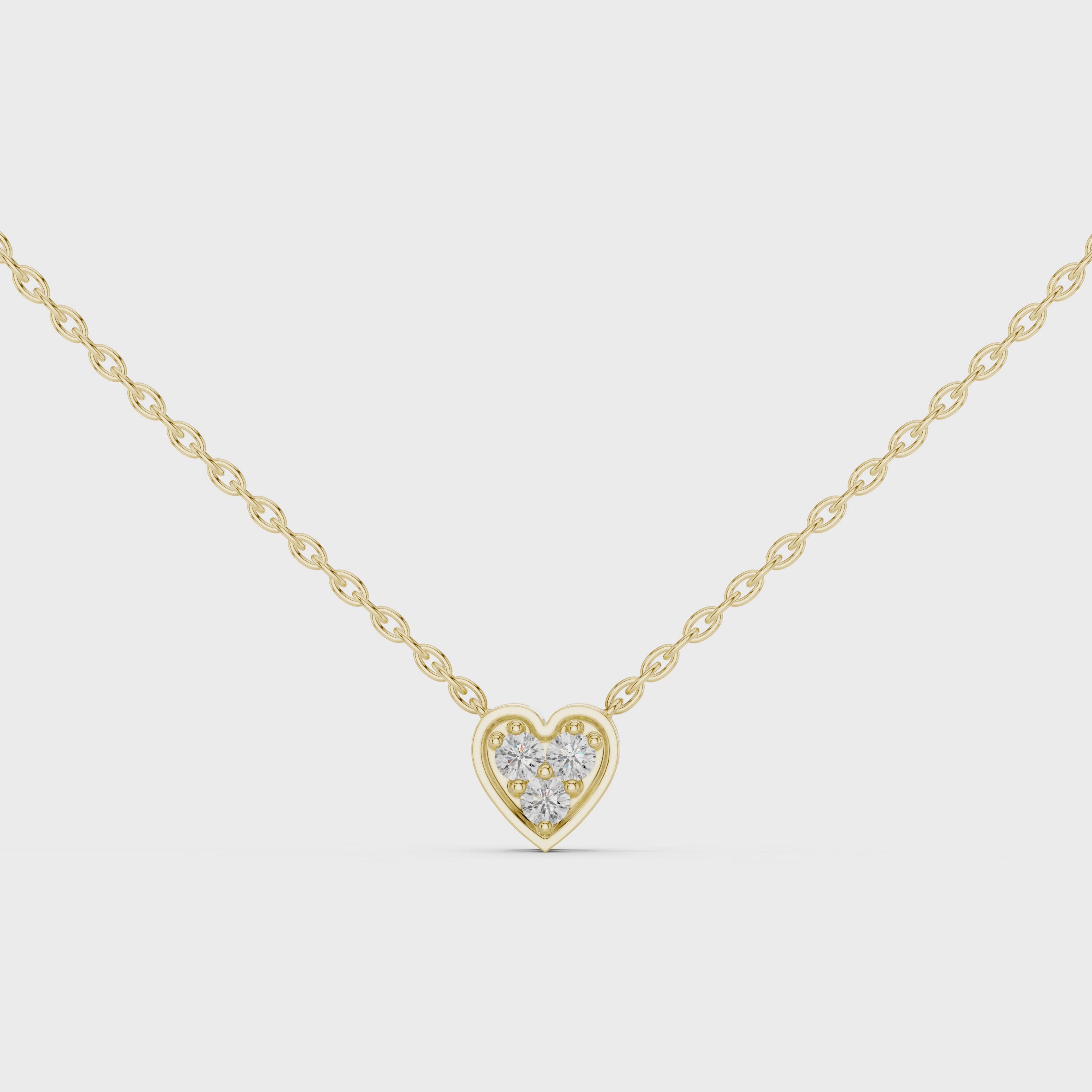 1Heart Shape Diamond Cluster Pendant Necklace