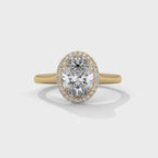 Oval Diamond Halo Engagement Ring