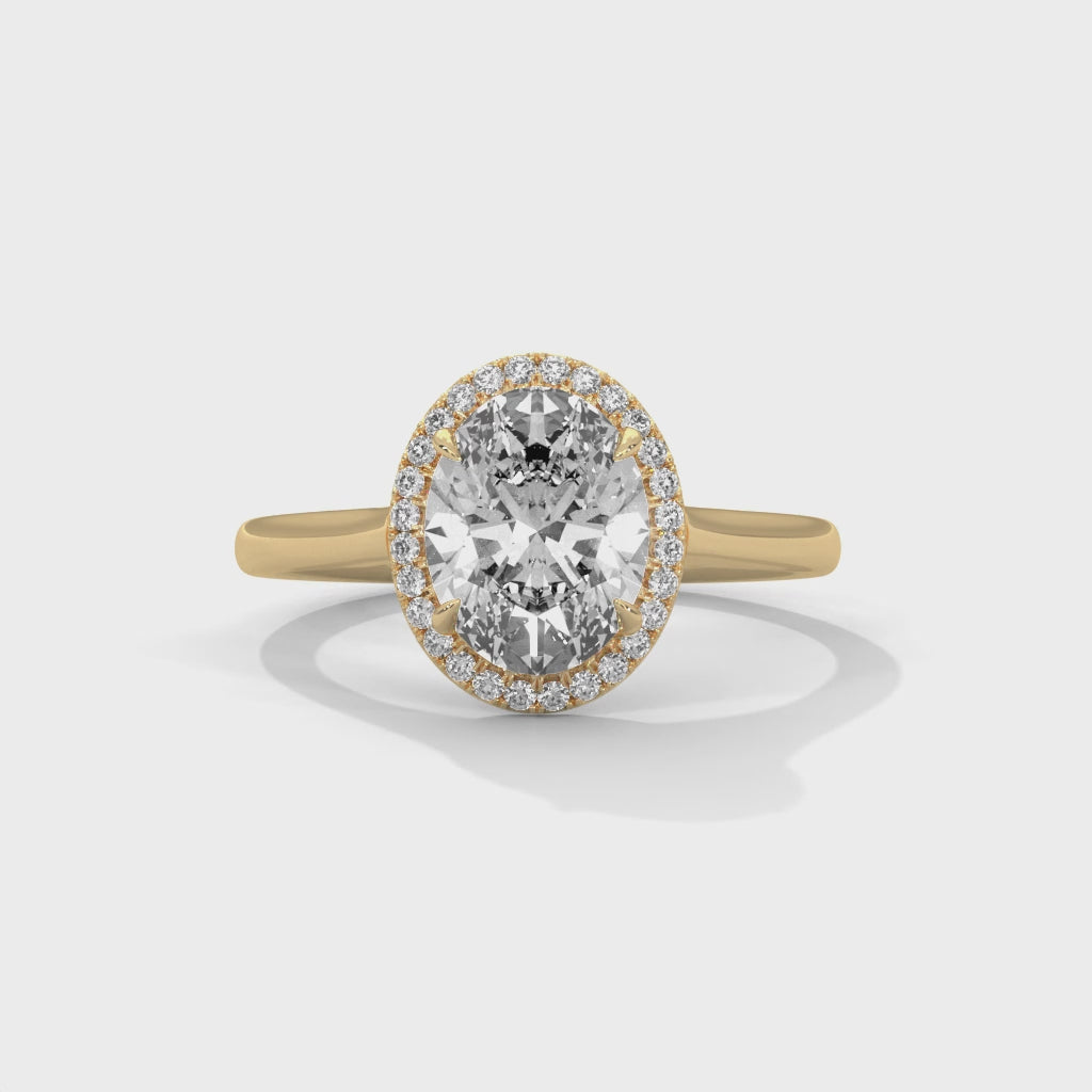 Oval Diamond Halo Engagement Ring