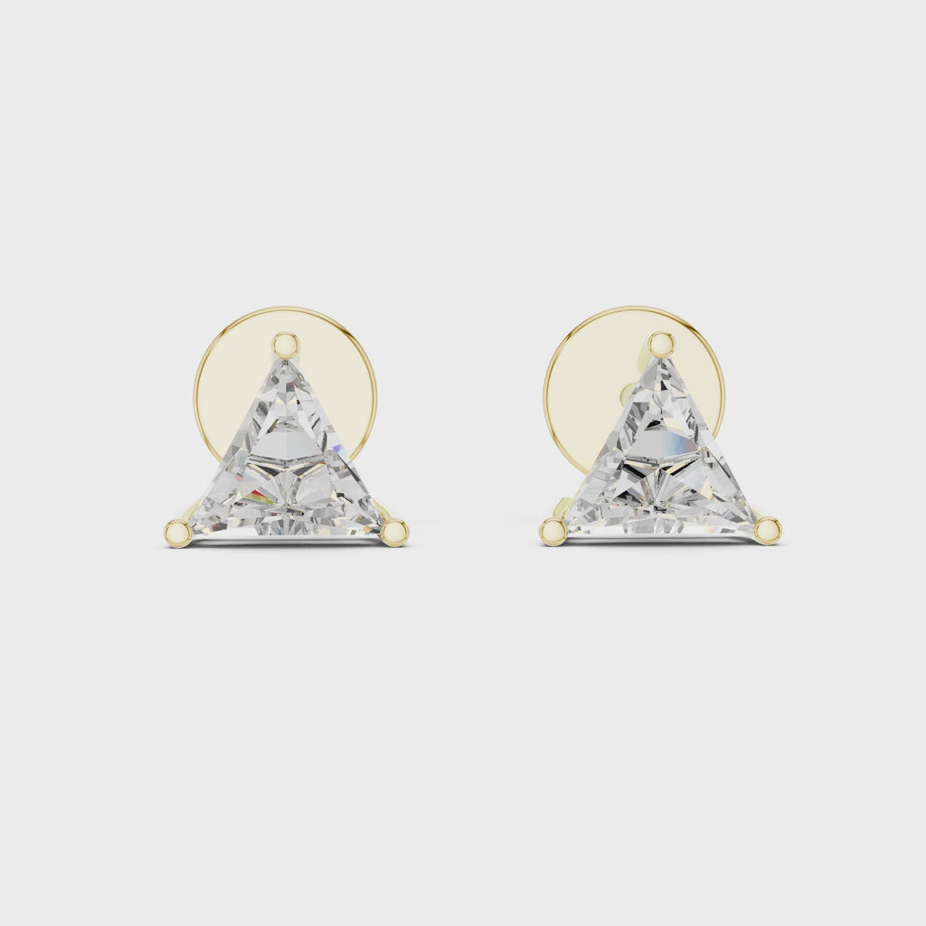 Triangle Diamond Stud Earrings
