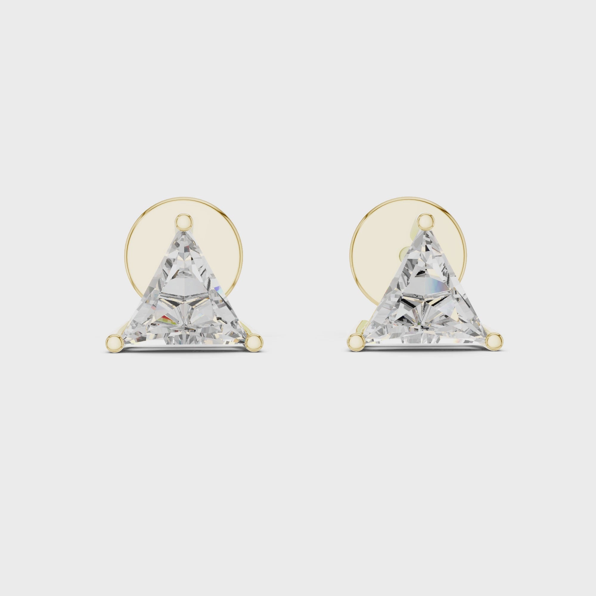 Triangle Diamond Stud Earrings