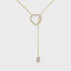 Blue Heart Drop Y Necklace