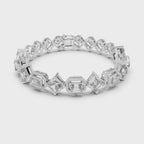 Emerald Diamond Halo Tennis Bracelet