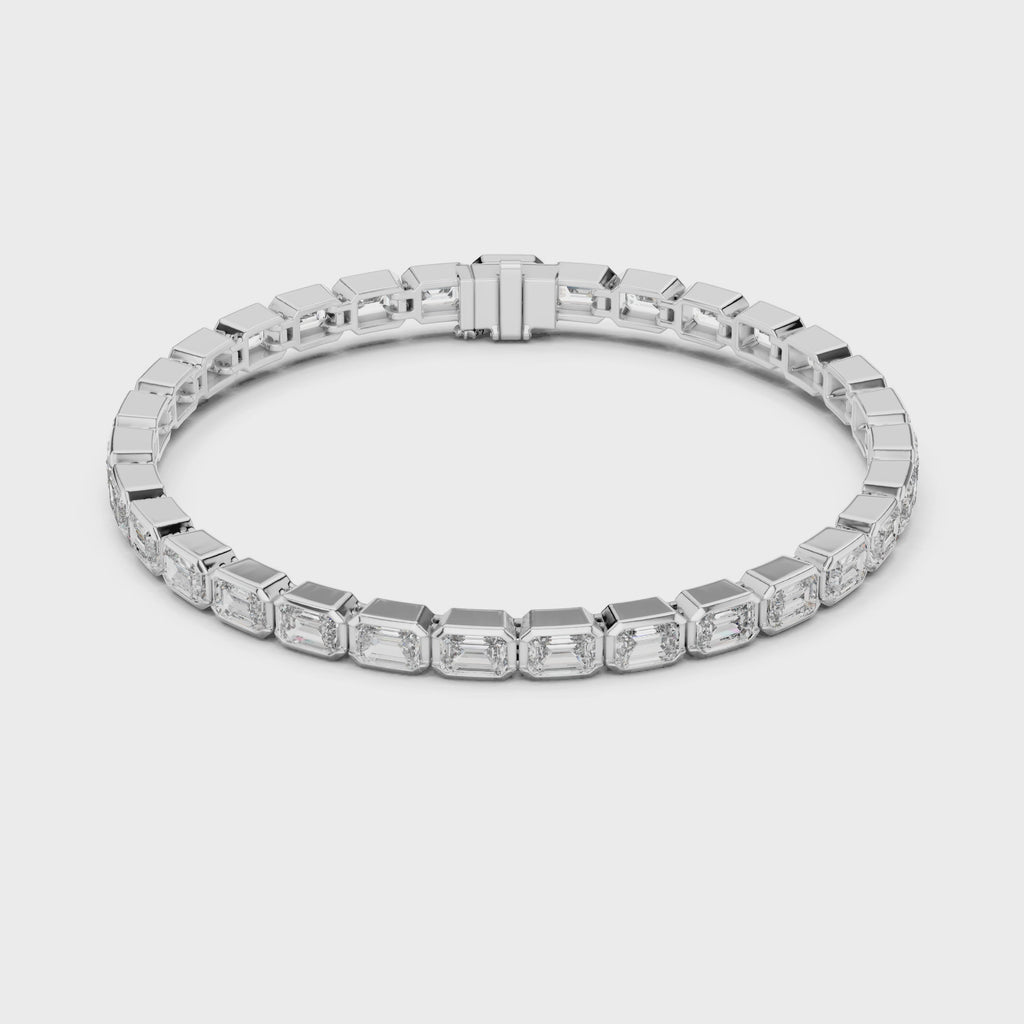 Emerald Cut Diamonds Tennis Bracelet