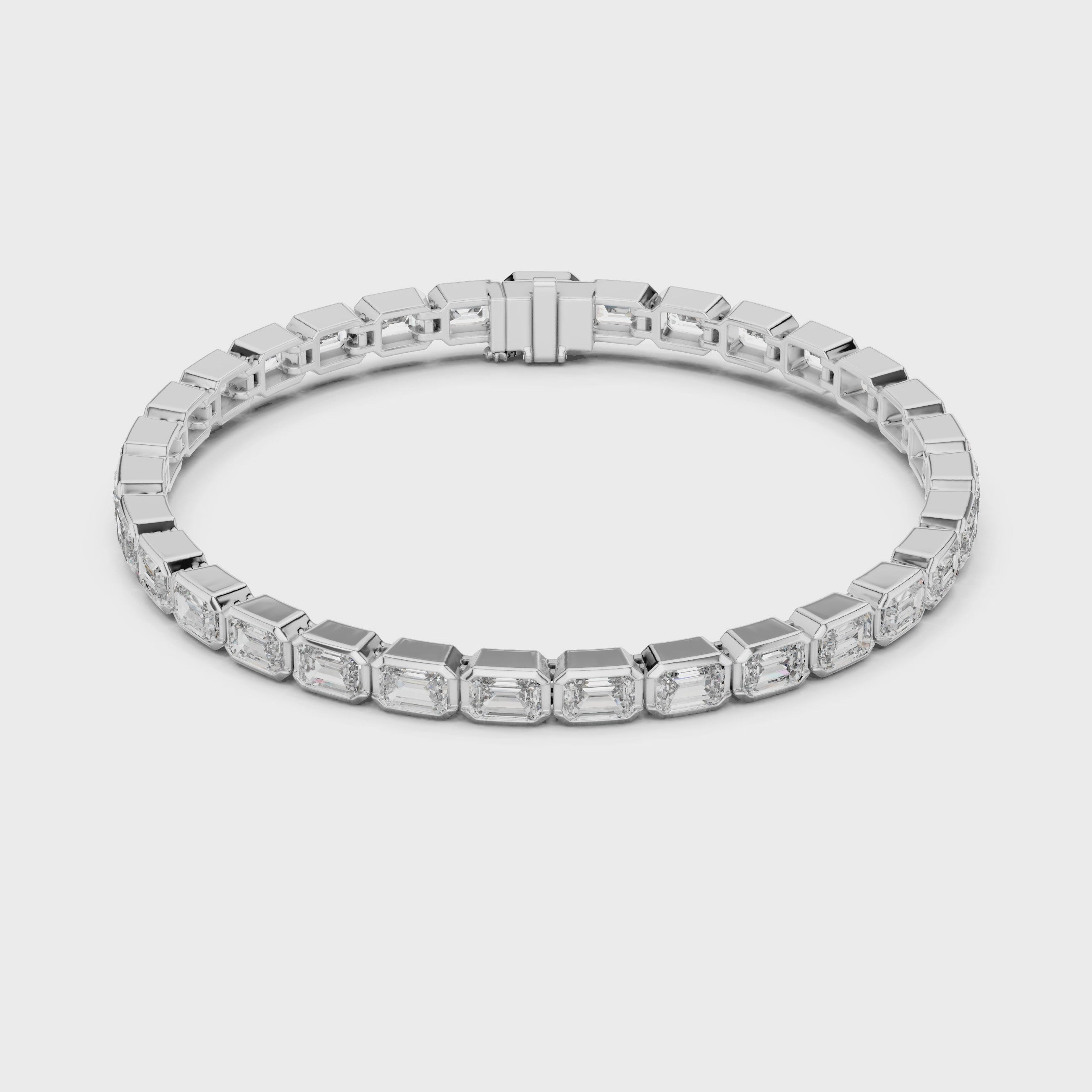 Emerald Cut Diamonds Tennis Bracelet