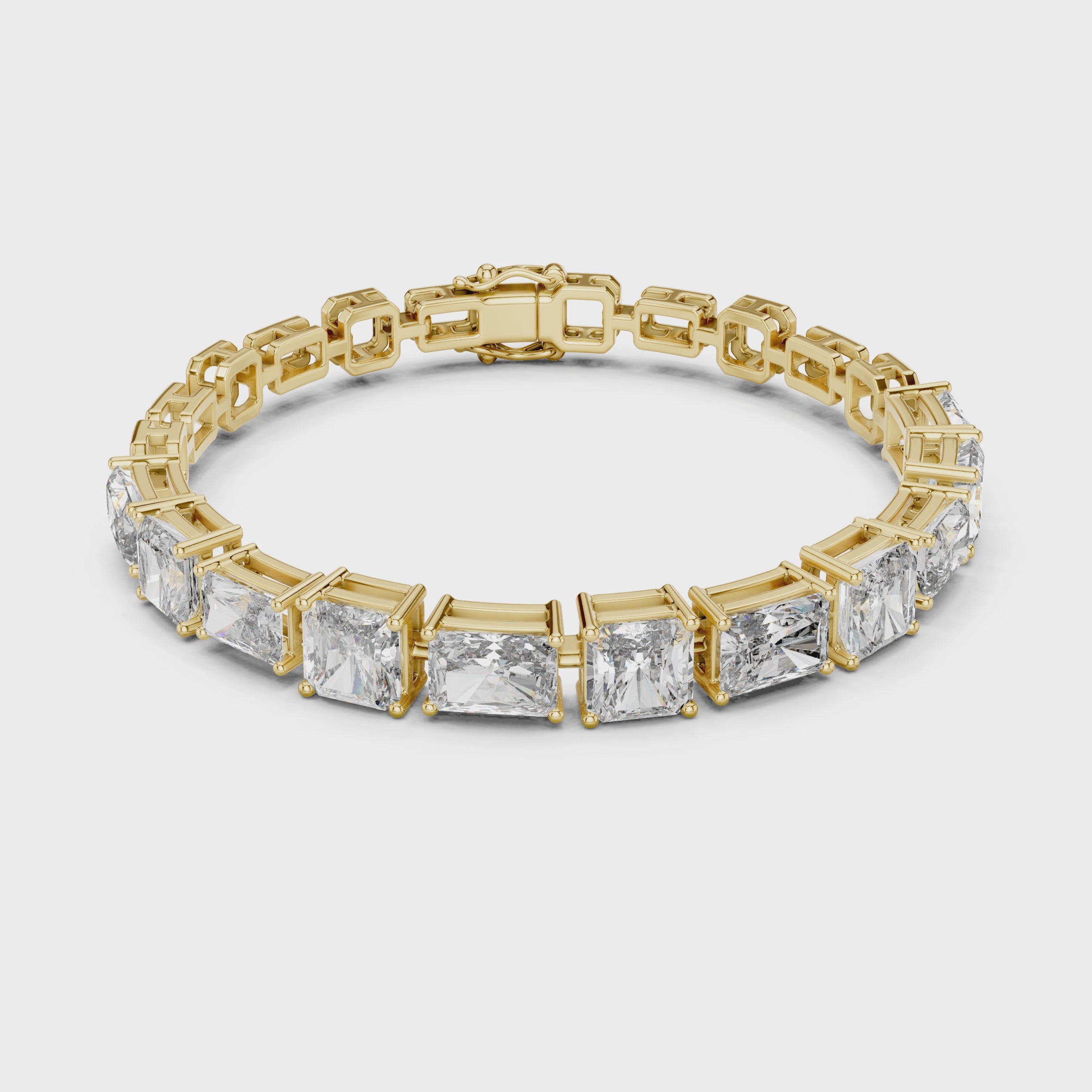 Radiant and Emerald Cut Diamond Bracelet
