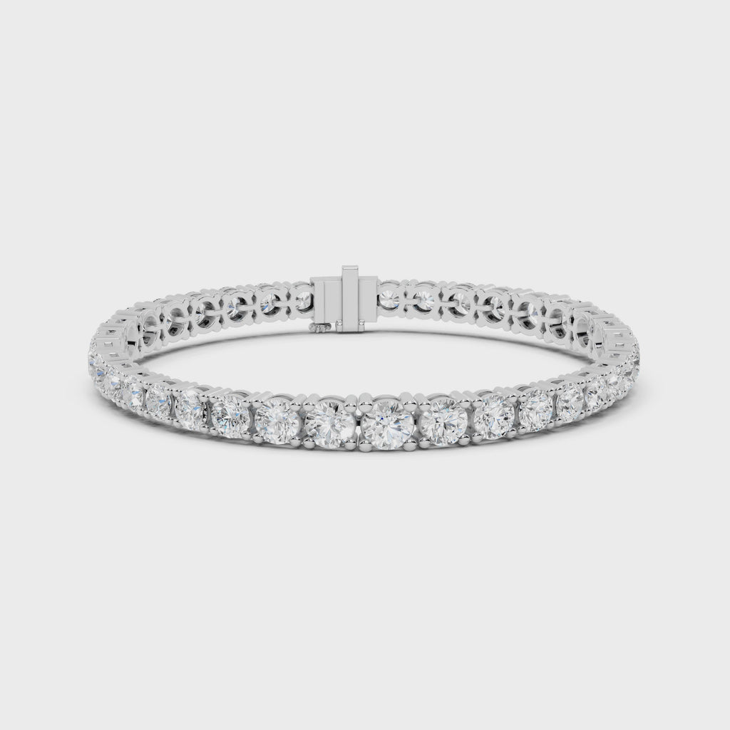 Round Diamond Graduated Link Bracelet