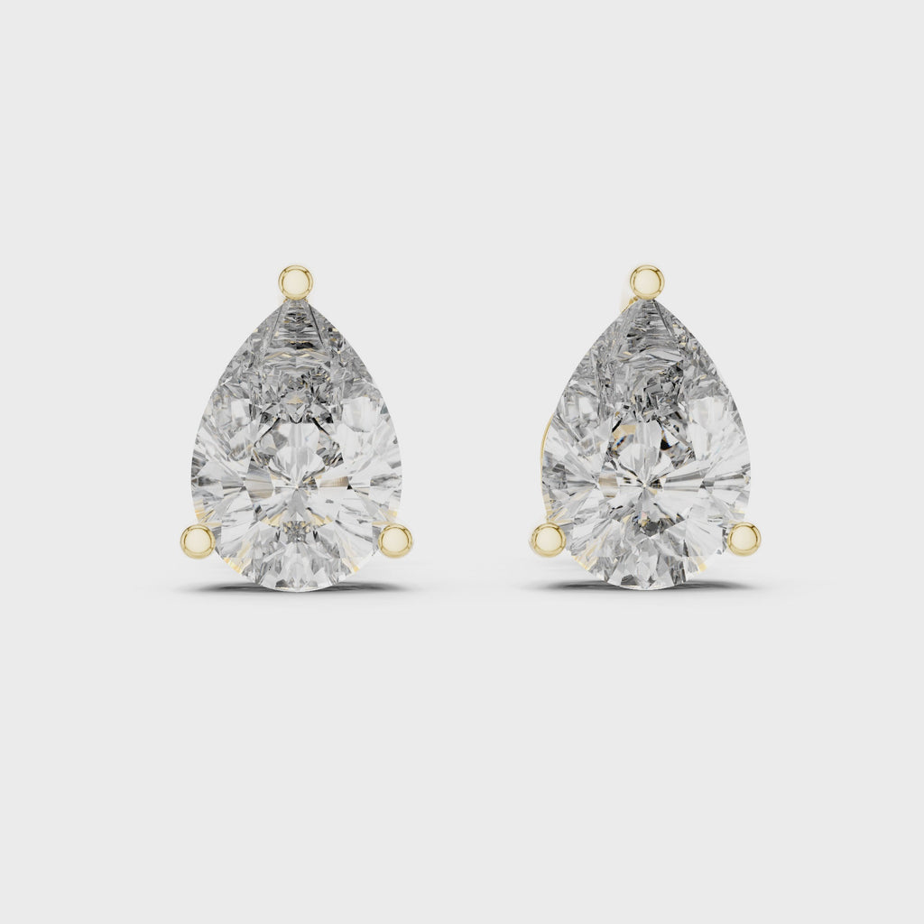 Pear Shape Diamond Stud Earrings